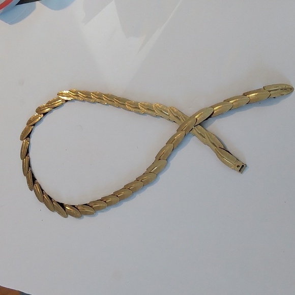 Vintage Delicate Dainty Gold Leaf Belt Clasp Stretchy Mod Sz.L / XL main image 4